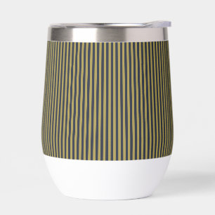 Elegante delgado oro y franjas verticales azul de