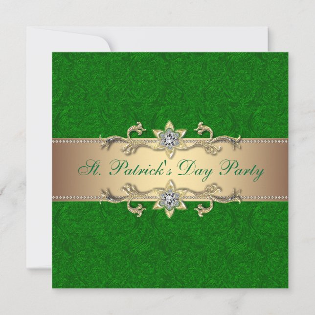 Elegante Día de San Patricio Invitación a la Fiest (Anverso)