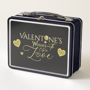 Elegante día de San Valentín Caligrafía Roja y Dor