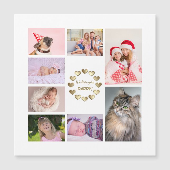 Elegante Día del Padre de la Familia de Oro Collag (Anverso)