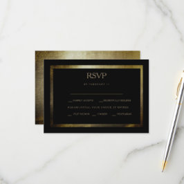 Elegante Día Metálico Boda de Oro Tarjeta RSVP