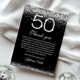 Elegante Diamantes 50 cumpleaños Tarjeta de agrade