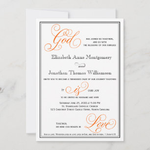Elegante Dios es amor Invitación a la boda cristia