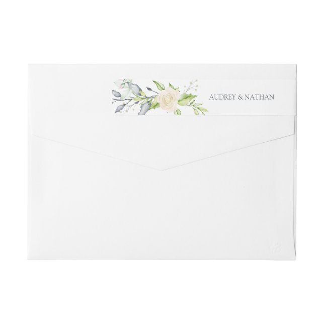 Elegante dirección de devolución de acuarela flora (Reverso)