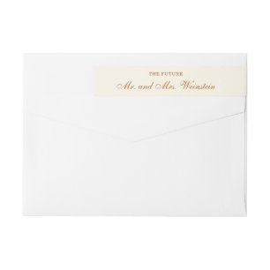 Elegante dirección de devolución de boda en escrit