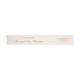 Elegante dirección de devolución de boda en escrit
