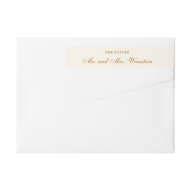 Elegante dirección de retorno de Boda de escritura (Reverso)