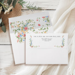 Elegante Dirección de Retorno de Boda Floral de Fl