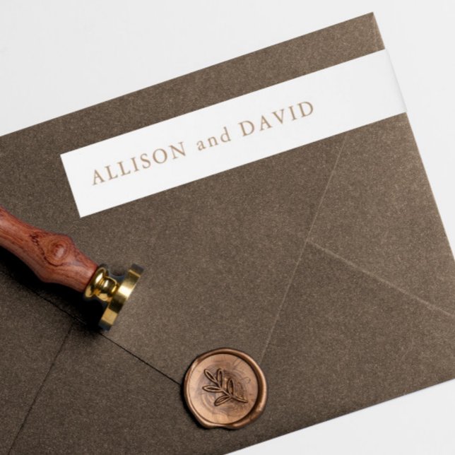 Elegante Dirección Rustic Gold Boda Return (Subido por el creador)