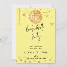 Elegante Disco Ball Bachelorette Party Invitación