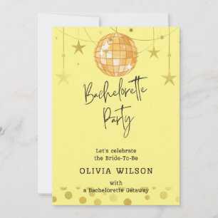 Elegante Disco Ball Bachelorette Party Invitación