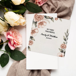 Elegante Diseñador De Flores Rosa Tarjeta De Agrad