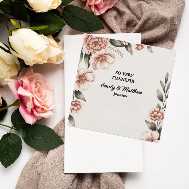 Elegante Diseñador De Flores Rosa Tarjeta De Agrad (Subido por el creador)