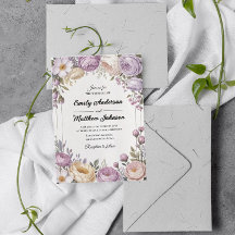 Elegante Diseñador Floral Invitación a la boda