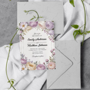 Elegante Diseñador Floral Invitación a la boda
