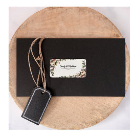 Elegante Diseñador Floral Rosa Etiquetas de Direcc