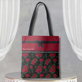 Elegante diseño clásico de la bolsa de tote rojo y
