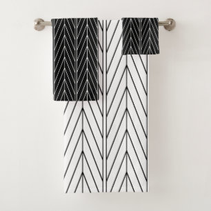 Elegante Diseño de Chevron Blanco y Negro