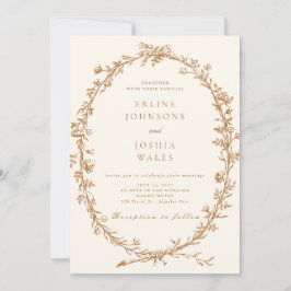 Elegante diseño de invitación a la boda floral fra