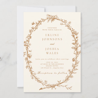Elegante diseño de invitación a la boda floral fra