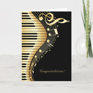 Elegante Diseño De Notas De Música En Negro Y Oro