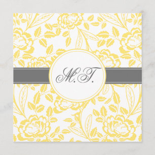 Elegante diseño de rosa amarilla invitación de cum