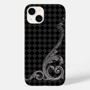 Elegante diseño de Swirl Gótico en Funda Gray iPho