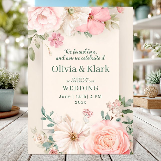 Elegante diseño de tarjeta boda floral (Subido por el creador)