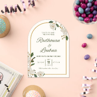 Elegante diseño de tarjeta de invitación a boda fl