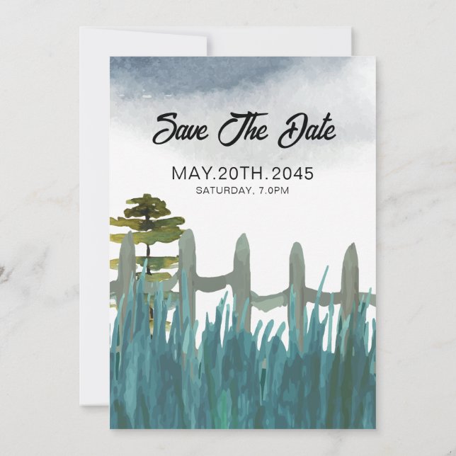 Elegante diseño de tarjeta de invitación a la Boda (Reverso)