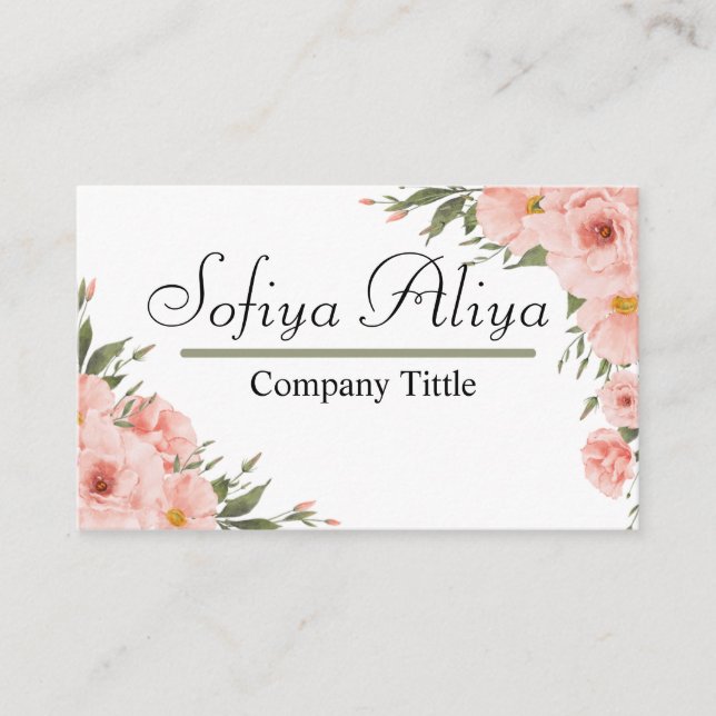 Elegante diseño de tarjeta de visita personalizada (Anverso)