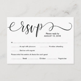 Elegante diseño de tarjeta RSVP de boda Rústica v1