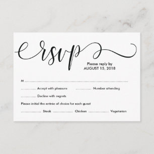 Elegante diseño de tarjeta RSVP de boda Rústica v1