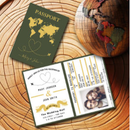 Elegante diseño de viaje de invitación de matrimon