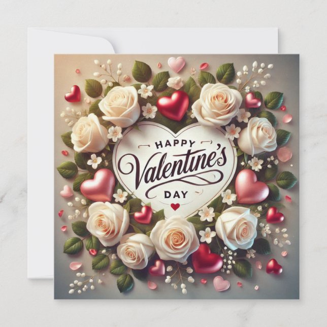 Elegante diseño El día de San Valentín con Rosas (Anverso)