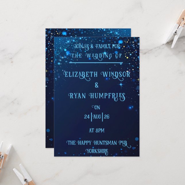 Elegante diseño espumoso para invitación temática (Anverso/Reverso In Situ)