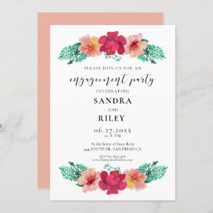 Elegante diseño floral Invitación a la fiesta de c