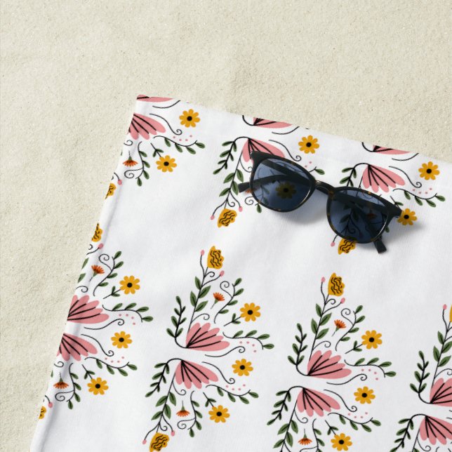 Elegante diseño floral suave toalla de playa para  (In situ)