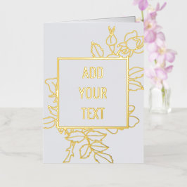 Elegante diseño floral tarjeta de Relieve metaliza