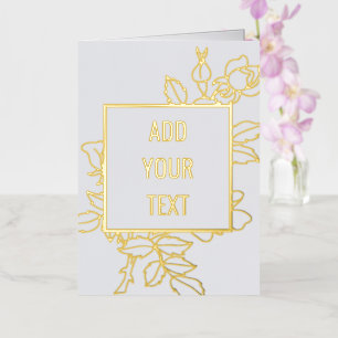 Elegante diseño floral tarjeta de Relieve metaliza