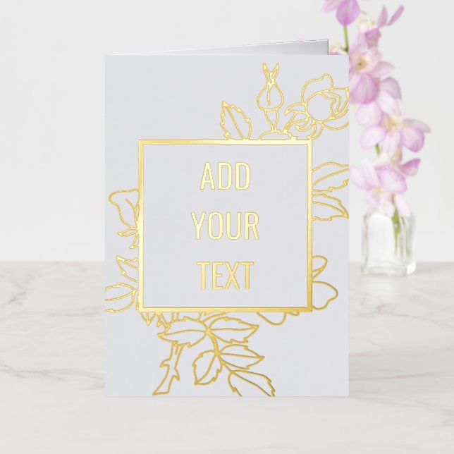 Elegante diseño floral tarjeta de Relieve metaliza (Orquídea)