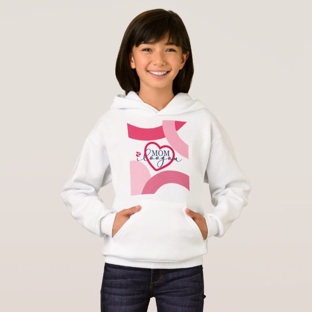 Elegante diseño Texto Mamá te amo con corazón (Anverso completo)