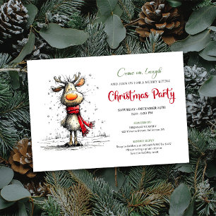 Elegante divertida invitación de fiesta de Navidad
