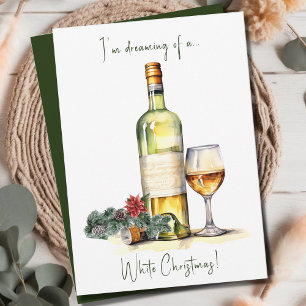 Elegante Divertido Guión de Vino de Navidad Blanco