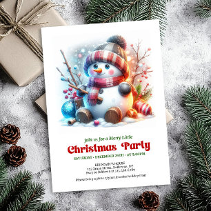 Elegante divertido muñeco de nieve invitación navi