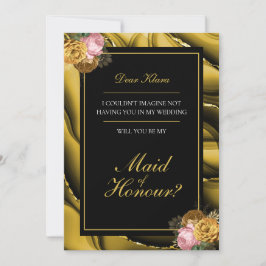 Elegante doncella de honor Boda invitación