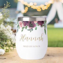 Elegante doncella de honor floral personalizada