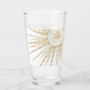 Elegante Doodles dorados Sun Moon Mandala Diseño