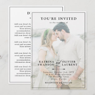 Elegante Dos En Uno Detalles De Foto Invitación Bo