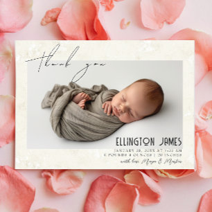 Elegante dos fotos de bebés anuncios de nacimiento